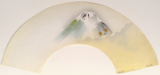 Fan design sample print, Mount Fuji with green slope No. 125